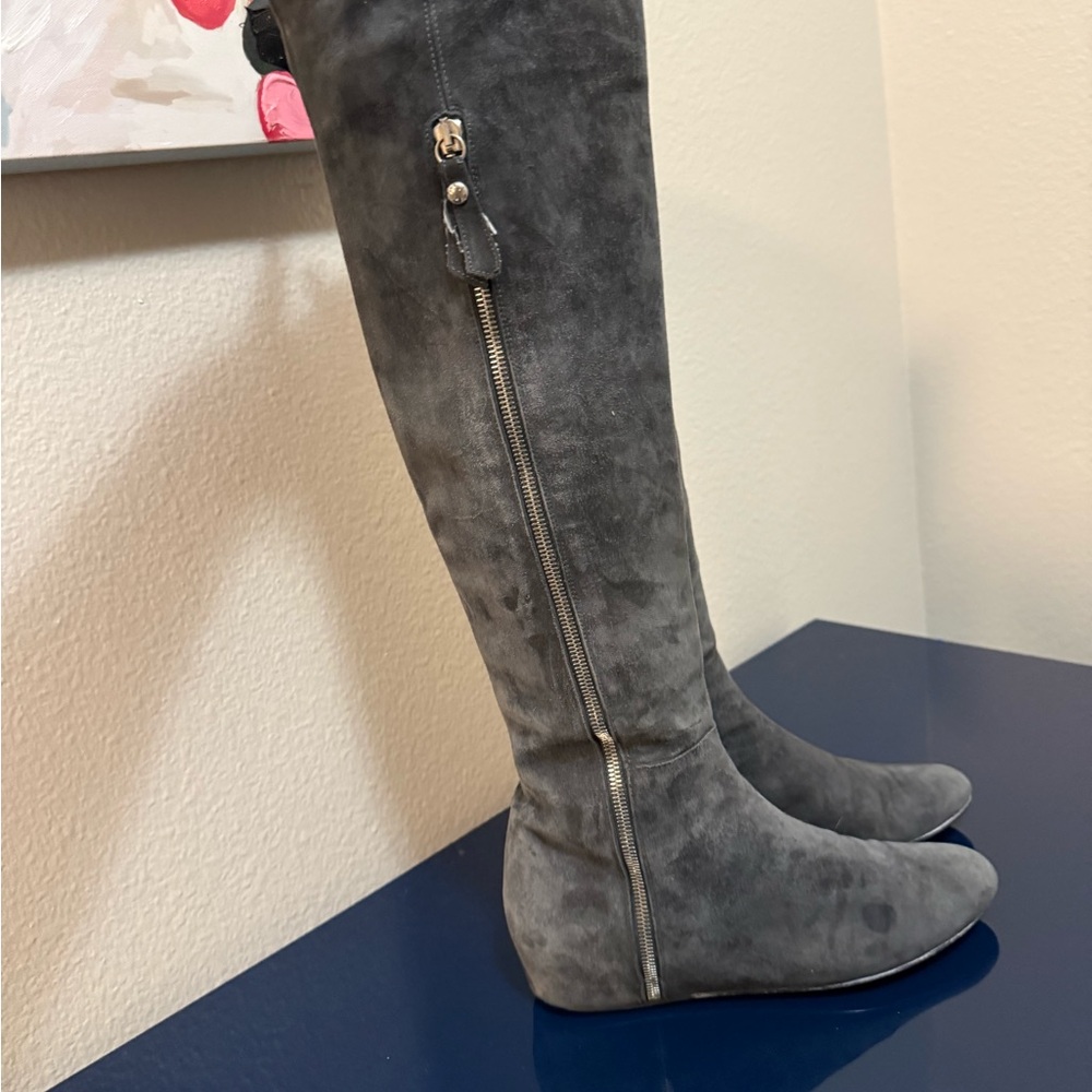 Stuart Weitzman Charcoal Over-the-Knee Boots